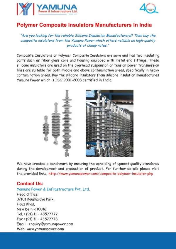 Polymer Composite Insulators Manufacturer India