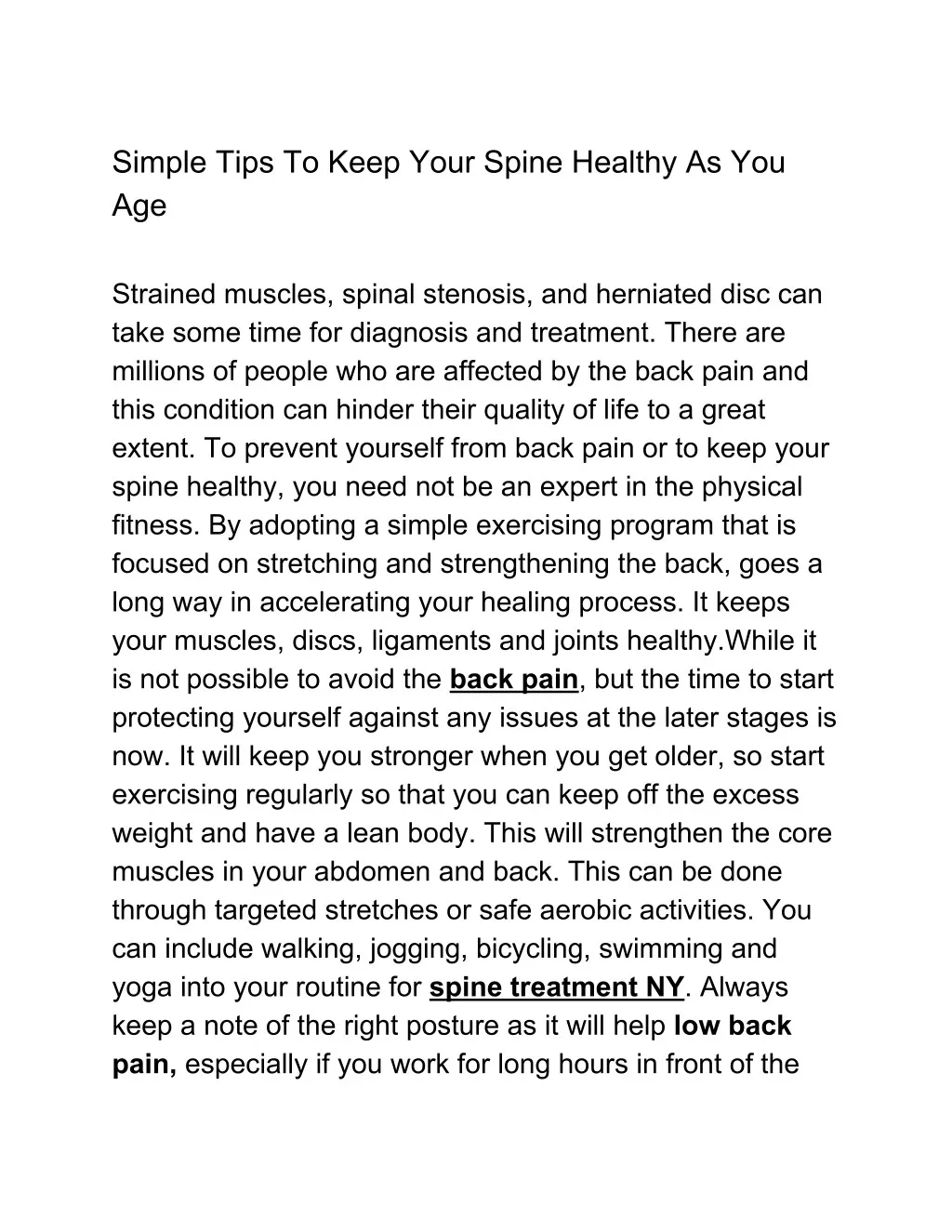 simple tips to keep your spine healthy as you age