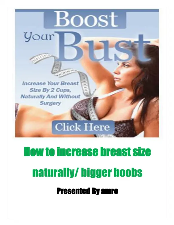 how to increase breast size naturally