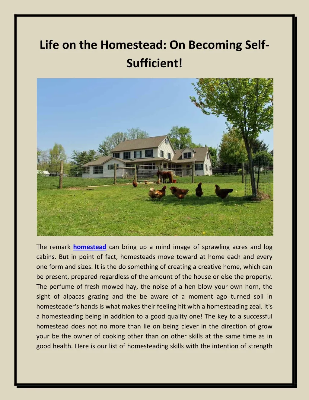 life on the homestead on becoming self sufficient