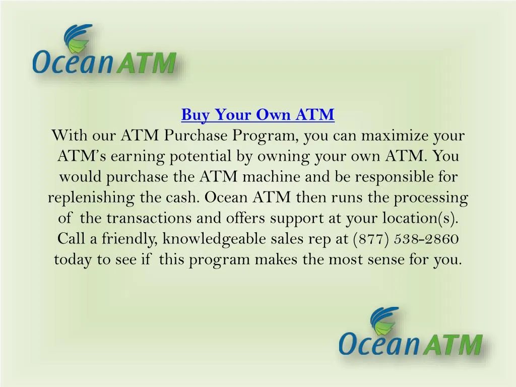 buy your own atm with our atm purchase program