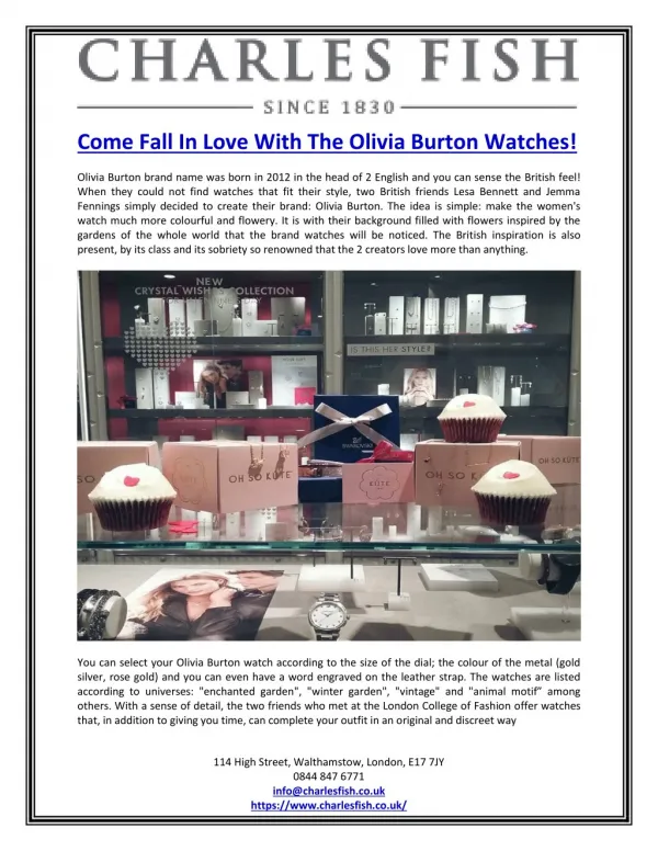 Come Fall In Love With The Olivia Burton Watches!