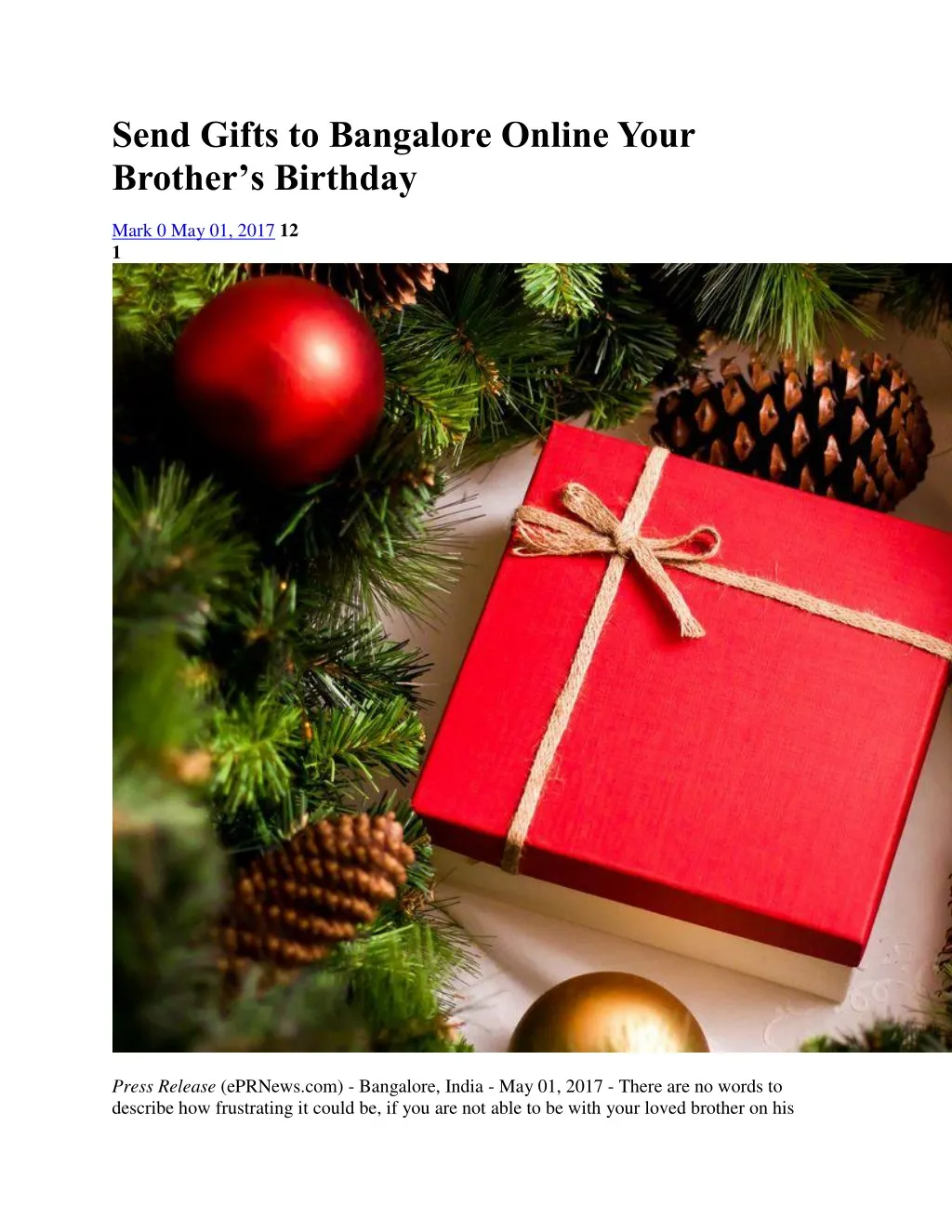 send gifts to bangalore online your brother