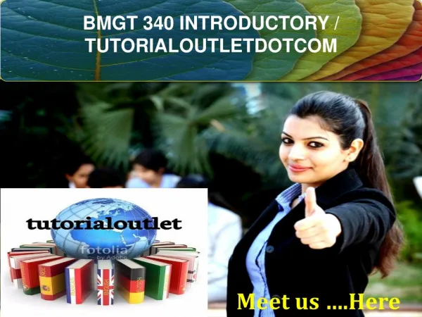 BMGT 340 INTRODUCTORY / TUTORIALOUTLETDOTCOM