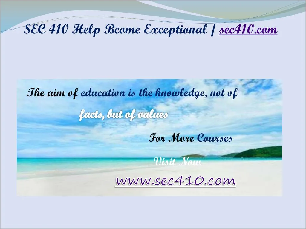 sec 410 help bcome exceptional sec410 com