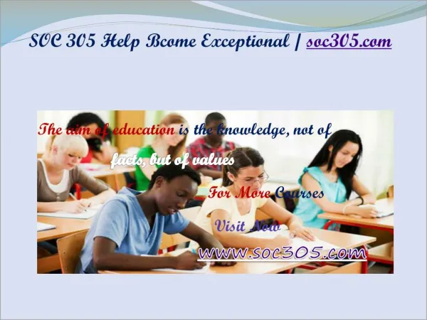 SOC 305 Help Bcome Exceptional / soc305.com