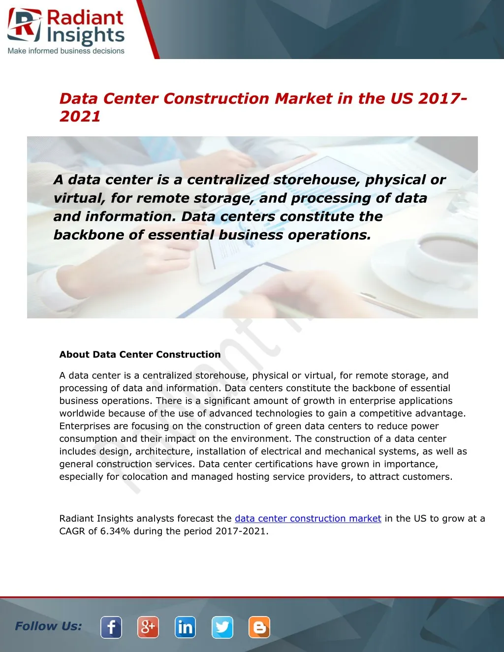data center construction market in the us 2017