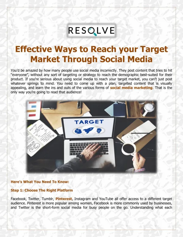 Effective Ways to Reach your Target Market Through Social Media