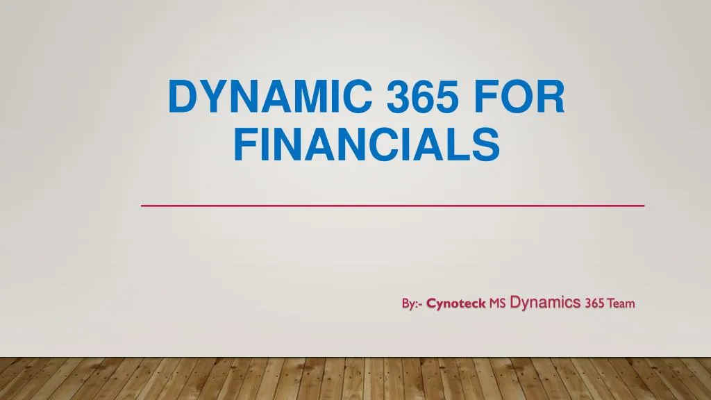 dynamic 365 for financials