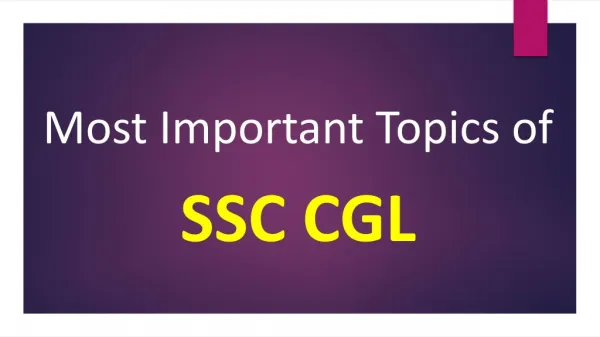 Most Important Topics for SSC CGL