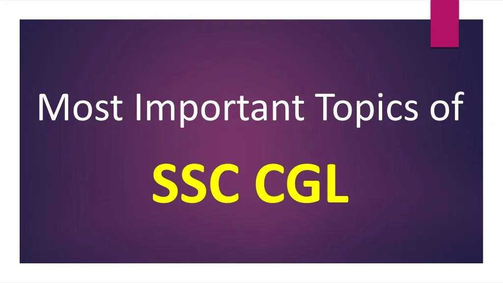most important topics of ssc cgl