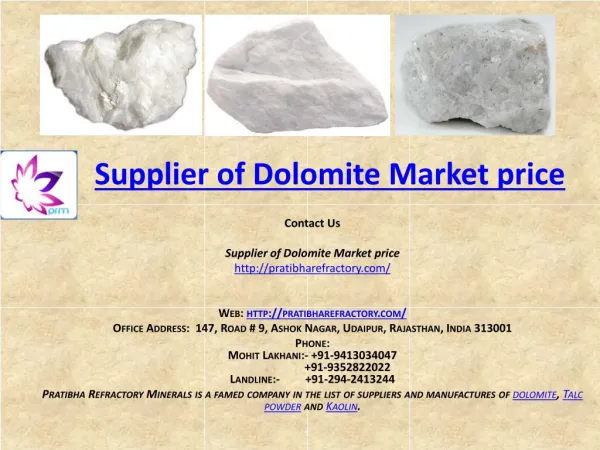Supplier of Dolomite market price