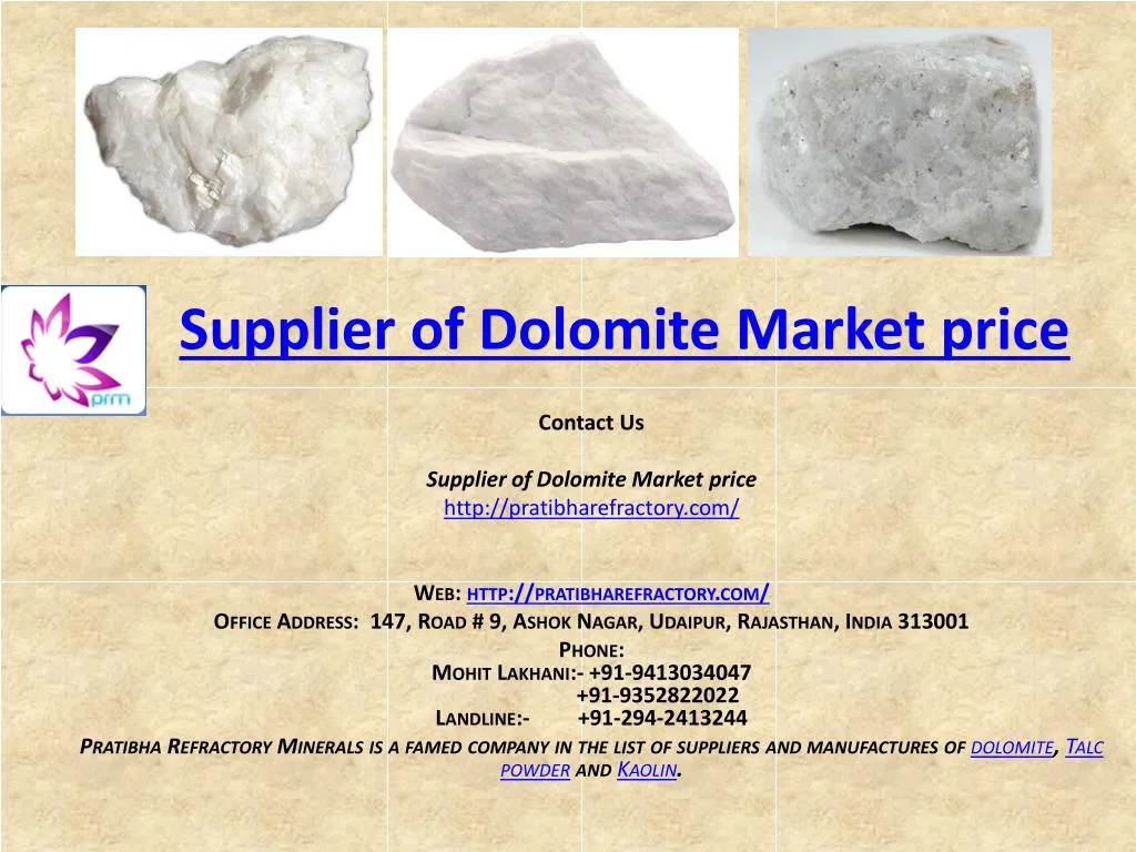 supplier of dolomite market price