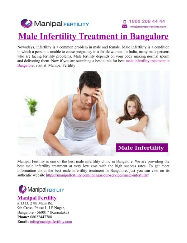 Male Infertility Treatment in Bangalore