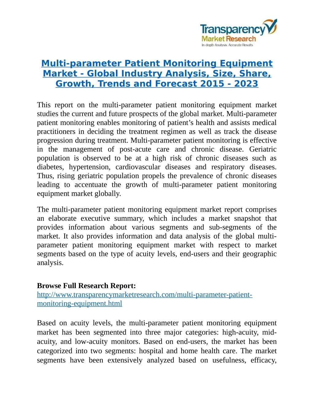 multi parameter patient monitoring equipment