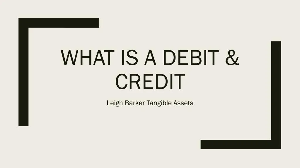 what is a debit credit