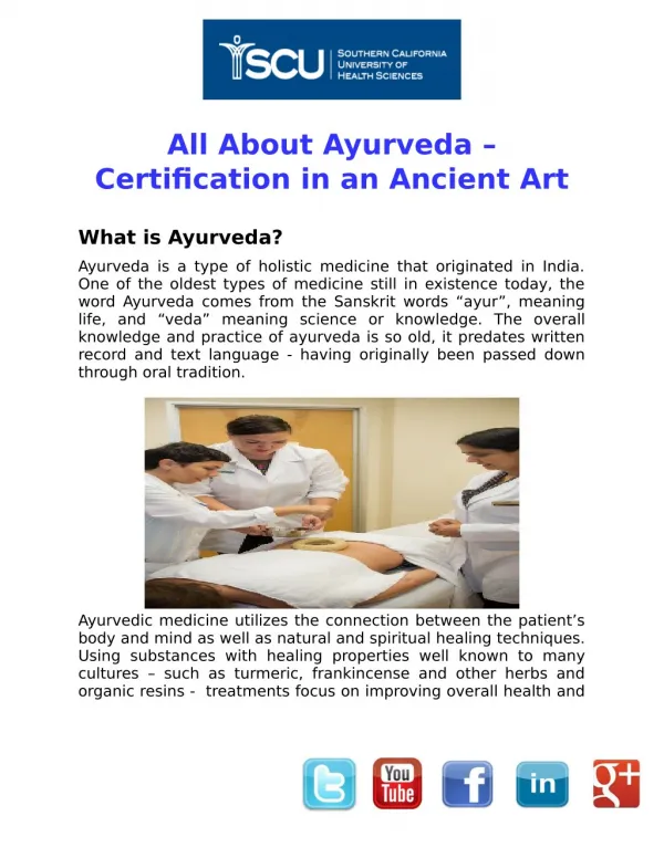 All About Ayurveda Certification Programs