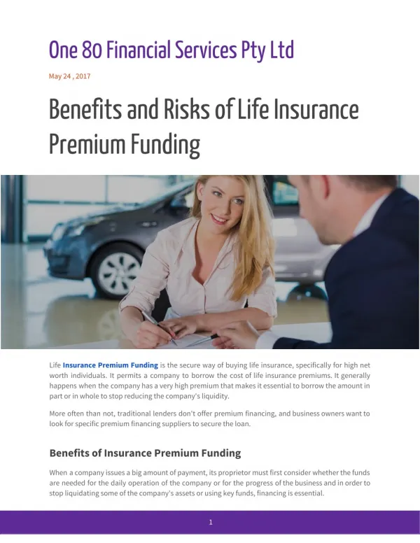 Insurance Premium Funding