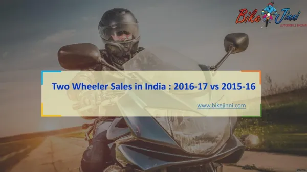 Two Wheeler Sales in India 2016-17 vs 2015-16