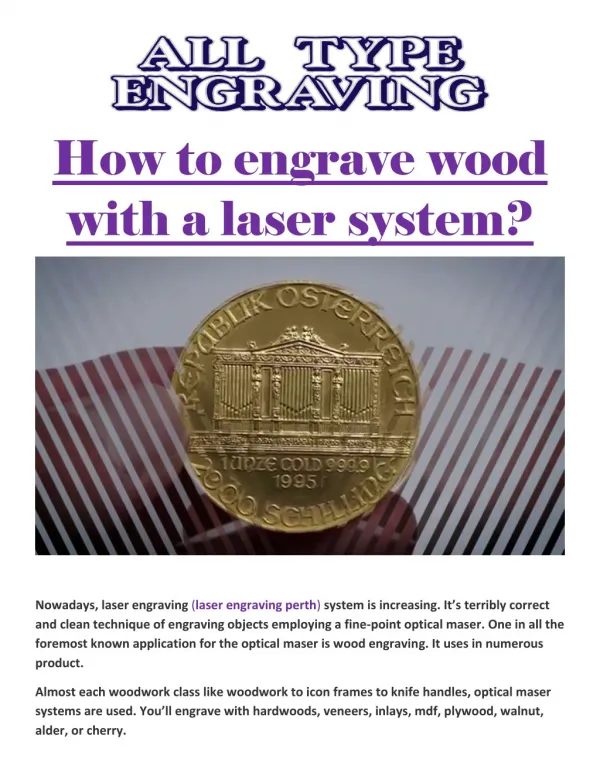 How to engrave wood with a laser system?
