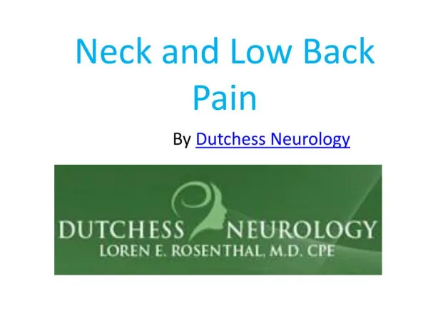 Neck and Low Back Pain