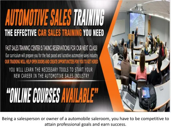 Auto sales training companies