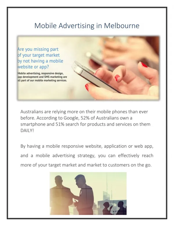 Mobile Advertising Melbourne