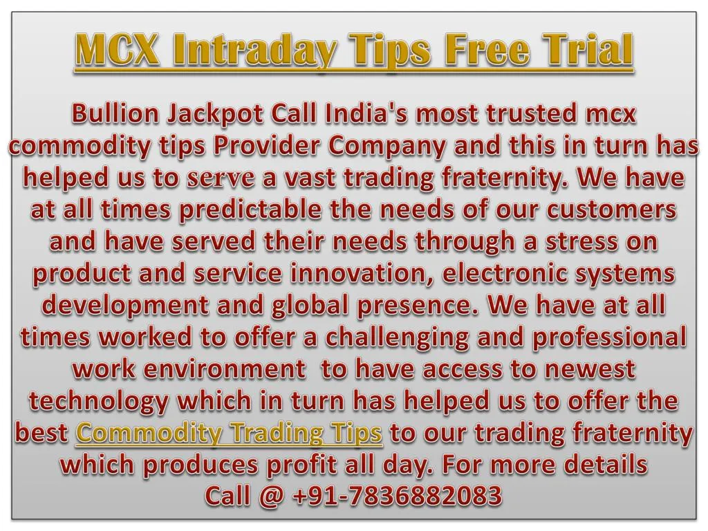 mcx intraday tips free trial