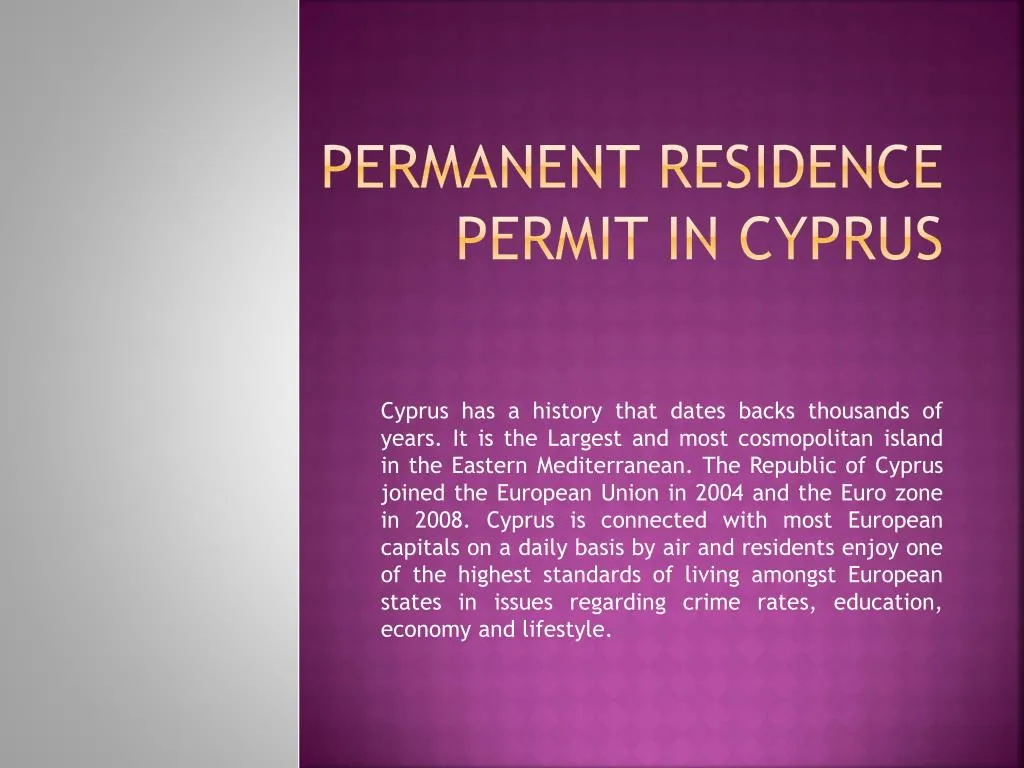 permanent residence permit in cyprus