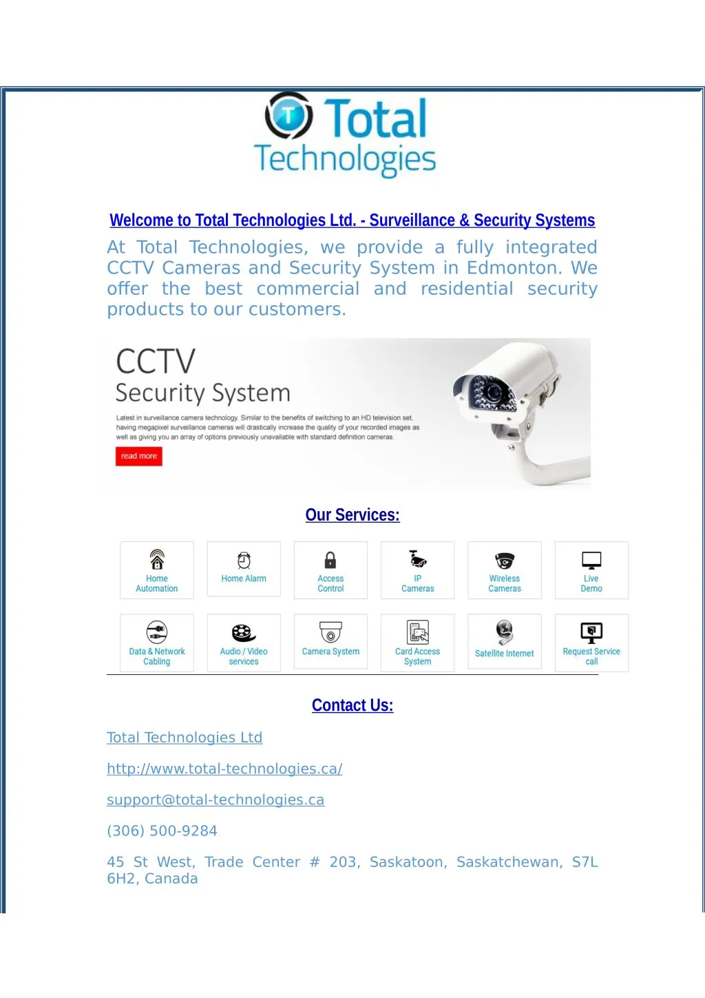 welcome to total technologies ltd surveillance