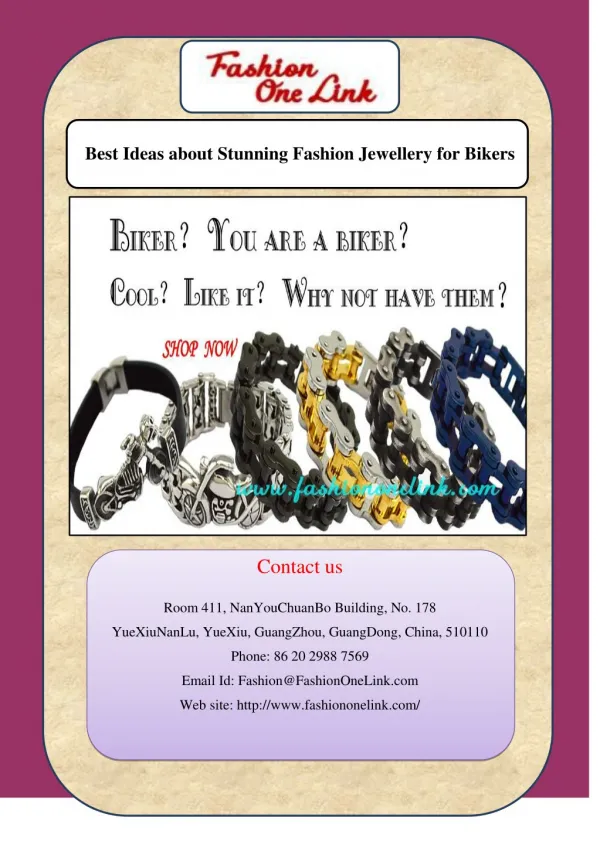 Best Ideas about Stunning Fashion Jewellery for Bikers