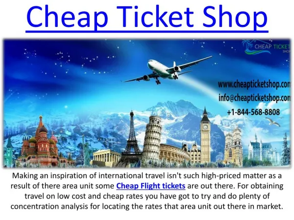 Online Booking Cheap International Flight Ticket On Cheap Ticket Shop