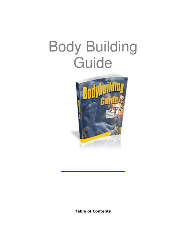Bodybuilding Guide 2017