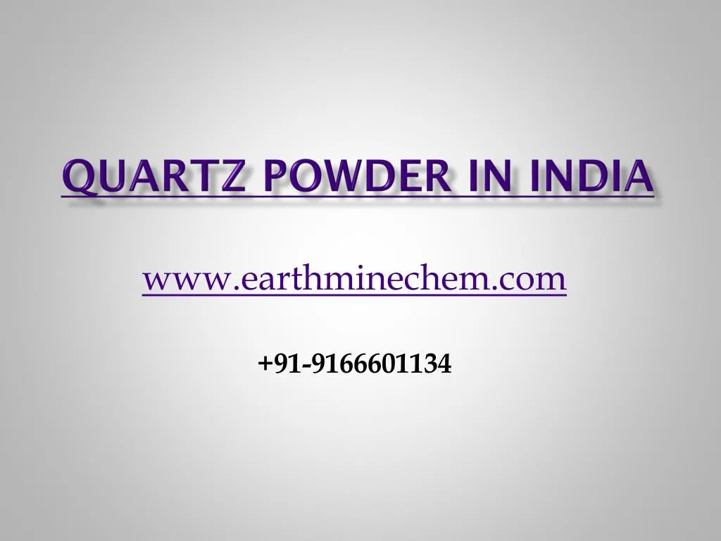quartz powder in india