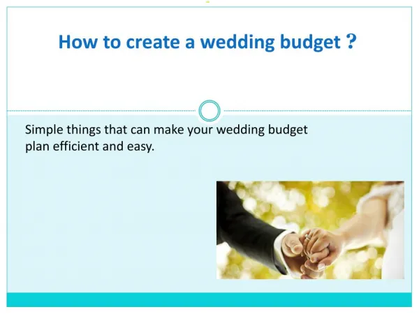 How to Create an Wedding Budget