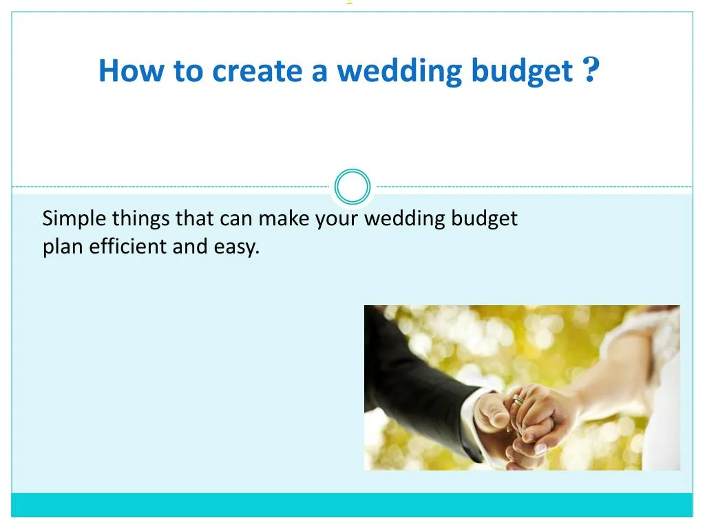 how to create a wedding budget