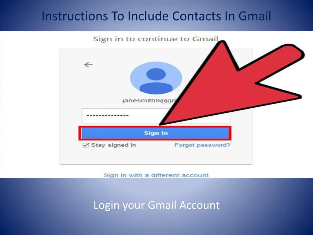 instructions to include contacts in gmail