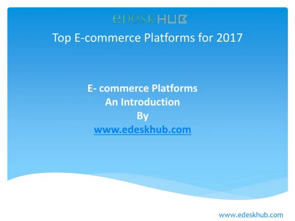 Top E-commerce Platforms in 2017