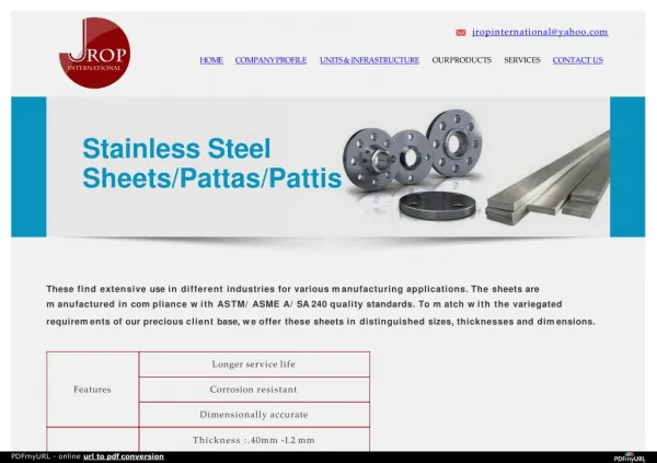 Stainless Steel Sheets/Pattas/Pattis