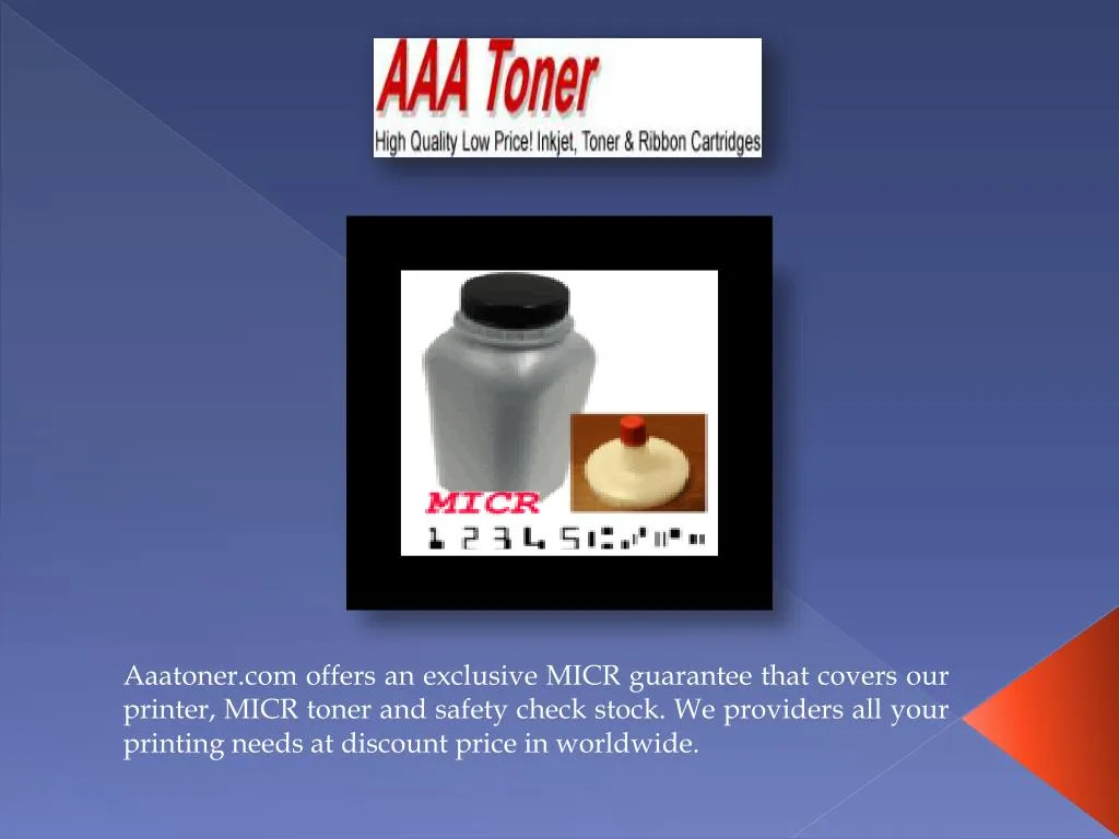 aaatoner com offers an exclusive micr guarantee