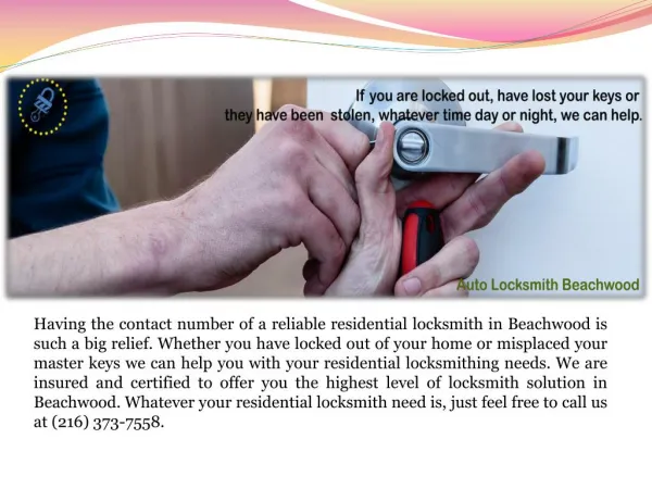 Residential Locksmith Beachwood