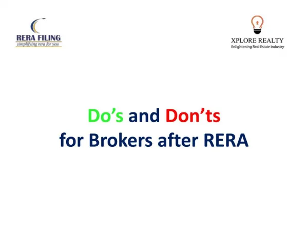 Do’s and don’ts for Brokers after RERA
