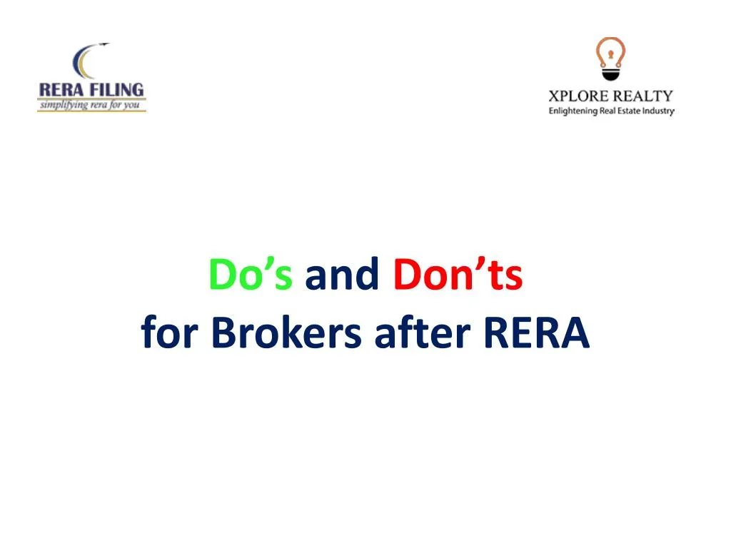 do s and don ts for brokers after rera