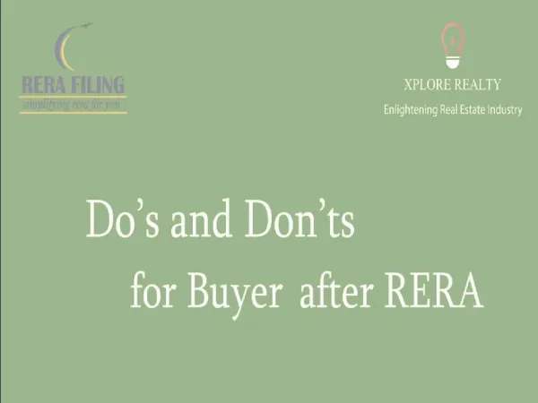 Do's and Don't for Buyers after RERA