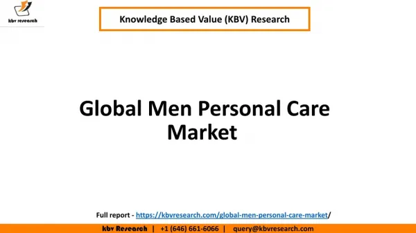 Global Men Personal Care Market, Size, Research Report