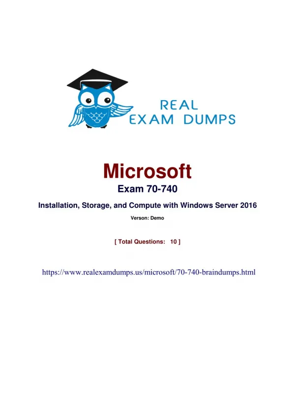 Study Material For Microsoft 70-740 - Realexamdumps.us