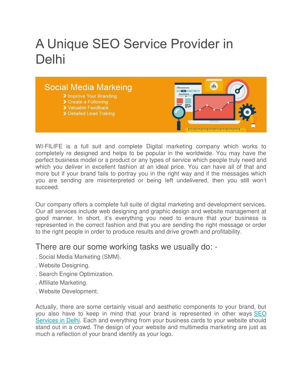 a unique seo service provider in delhi