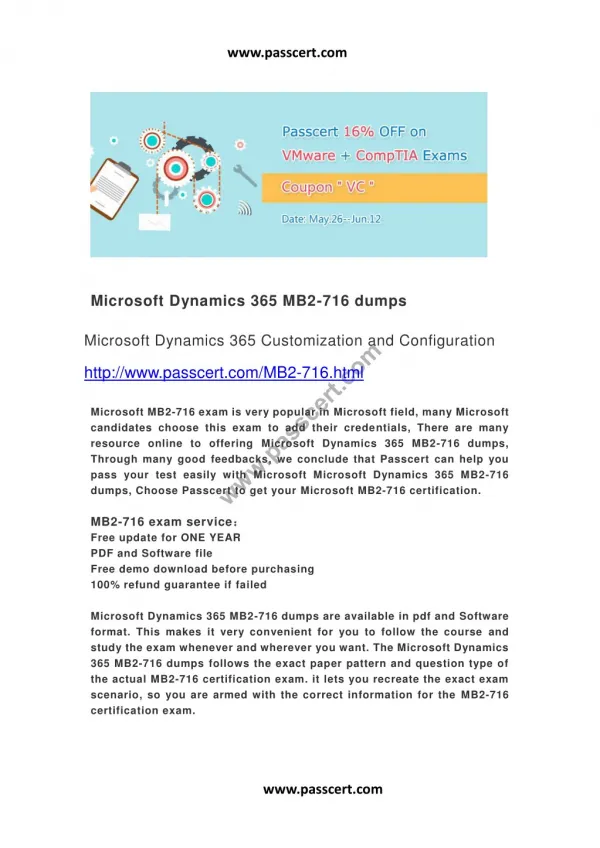Microsoft Dynamics 365 MB2-716 dumps