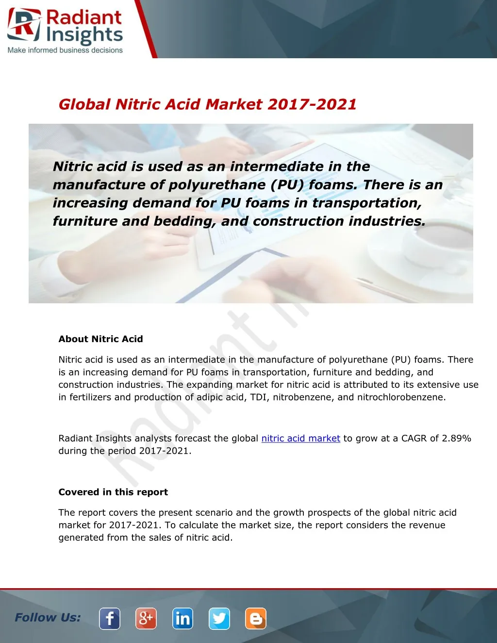 global nitric acid market 2017 2021
