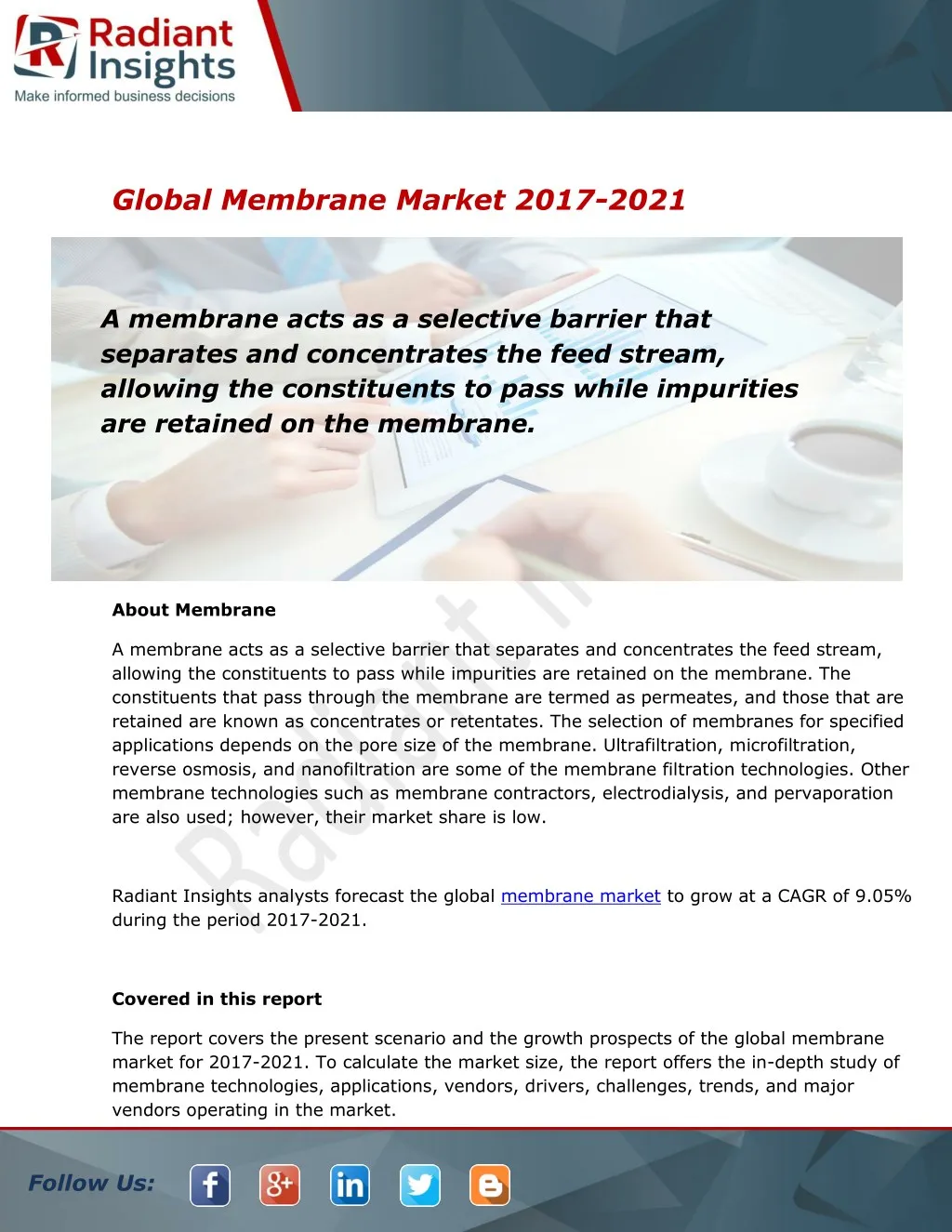 global membrane market 2017 2021